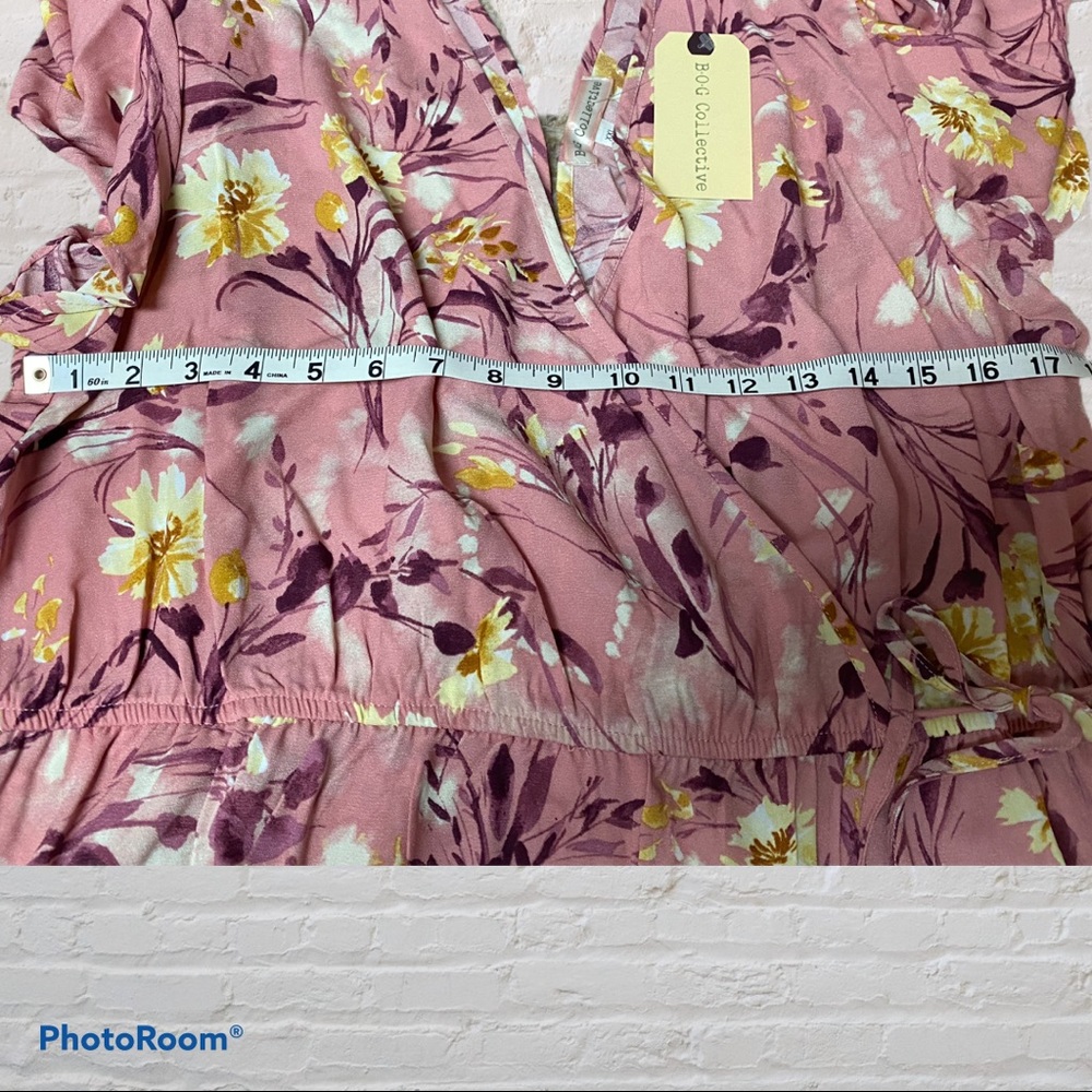 Band of Gypsies Pink Floral Pant Jumpsuit XXL - Picture 5 of 13